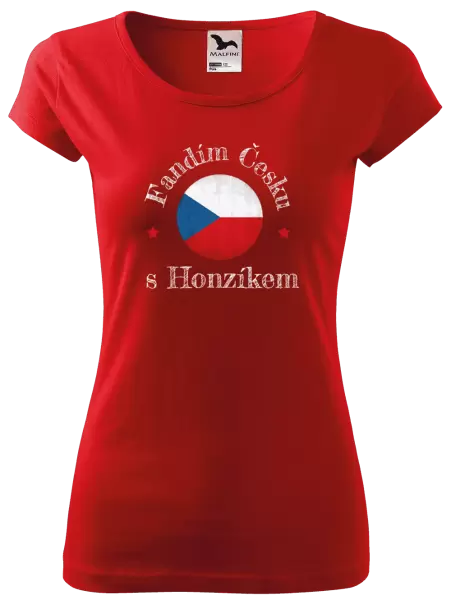 Dámské tričko Fandím Česku se jménem