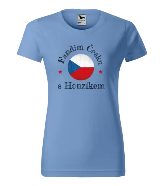 Dámské tričko Fandím Česku se jménem