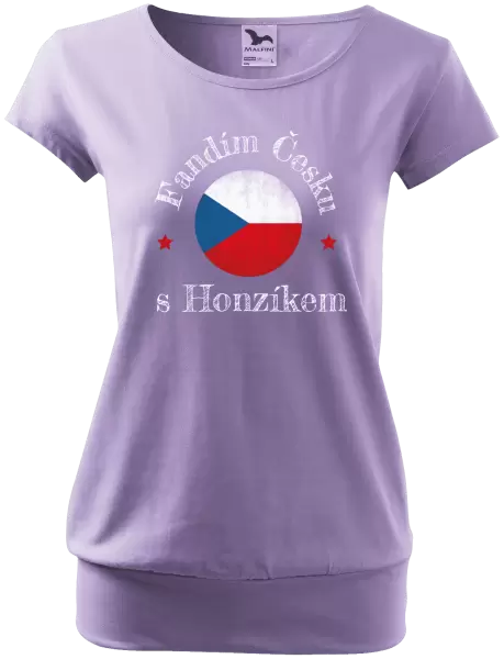 Dámské tričko Fandím Česku se jménem