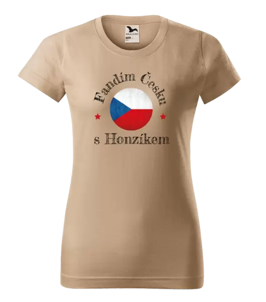 Dámské tričko Fandím Česku se jménem