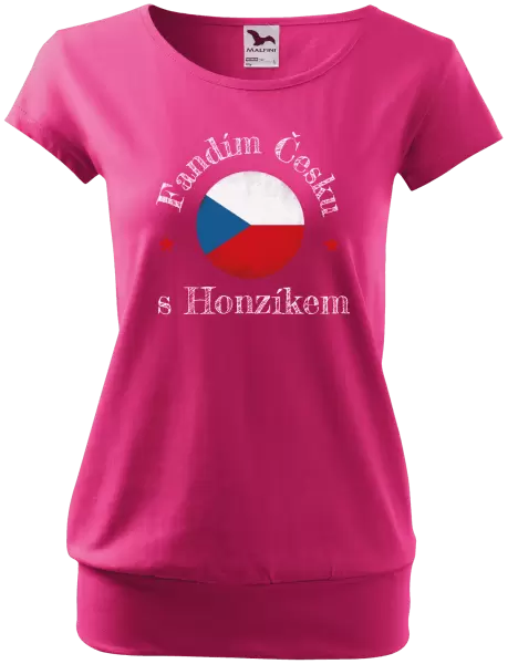 Dámské tričko Fandím Česku se jménem