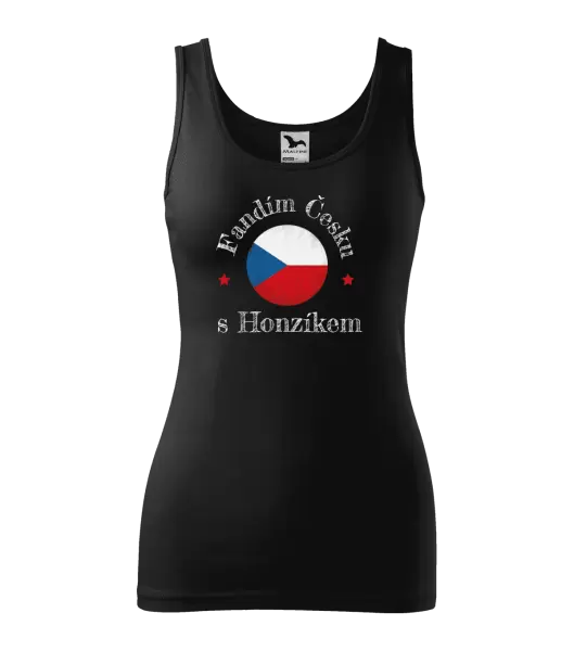 Dámské tílko Fandím Česku se jménem