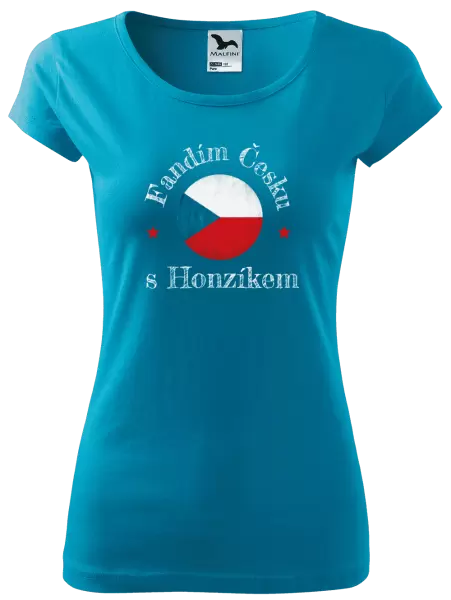 Dámské tričko Fandím Česku se jménem