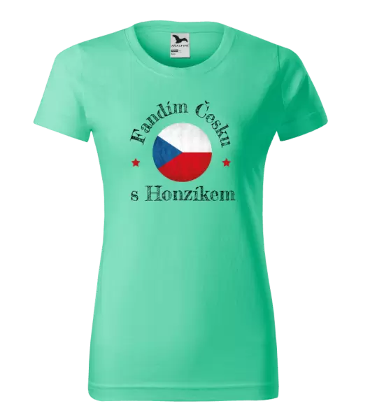 Dámské tričko Fandím Česku se jménem