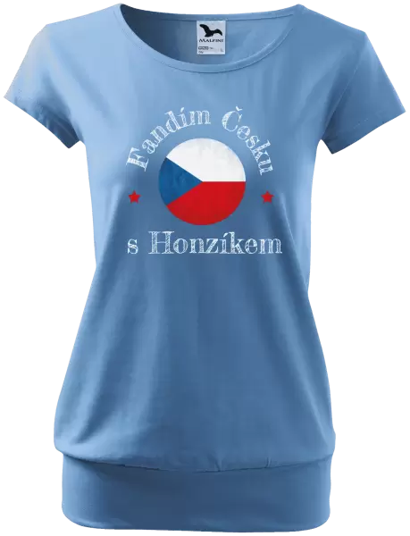 Dámské tričko Fandím Česku se jménem