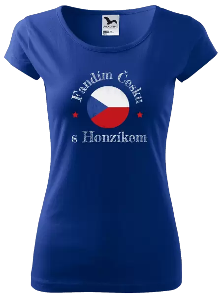 Dámské tričko Fandím Česku se jménem