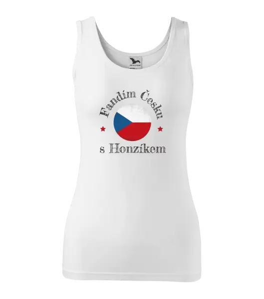 Dámské tílko Fandím Česku se jménem