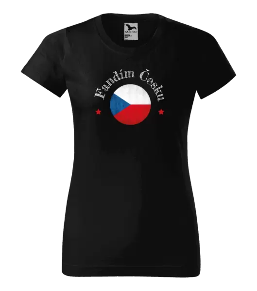 Dámské tričko Fandím Česku se jménem