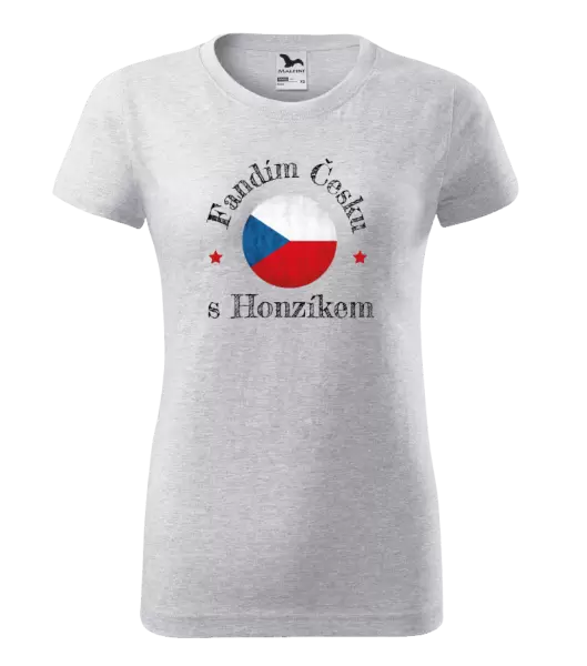 Dámské tričko Fandím Česku se jménem
