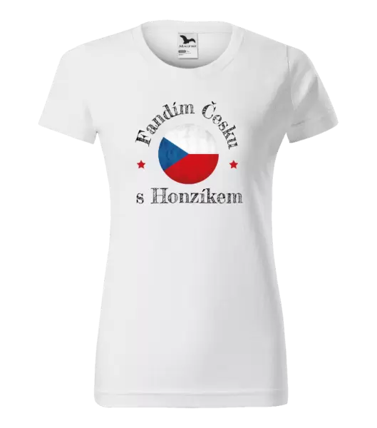 Dámské tričko Fandím Česku se jménem