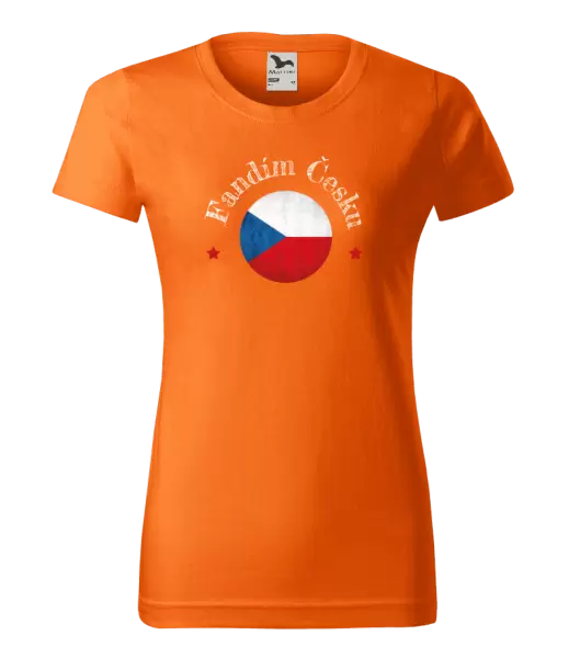 Dámské tričko Fandím Česku se jménem