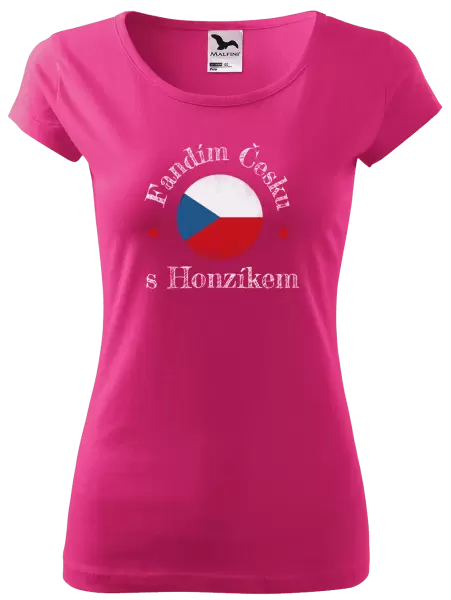 Dámské tričko Fandím Česku se jménem