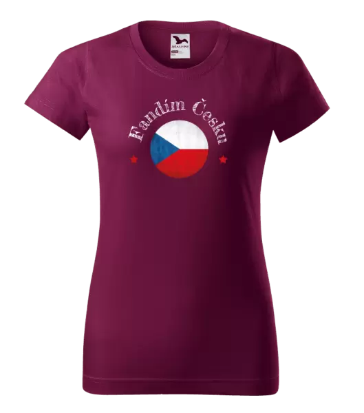 Dámské tričko Fandím Česku se jménem
