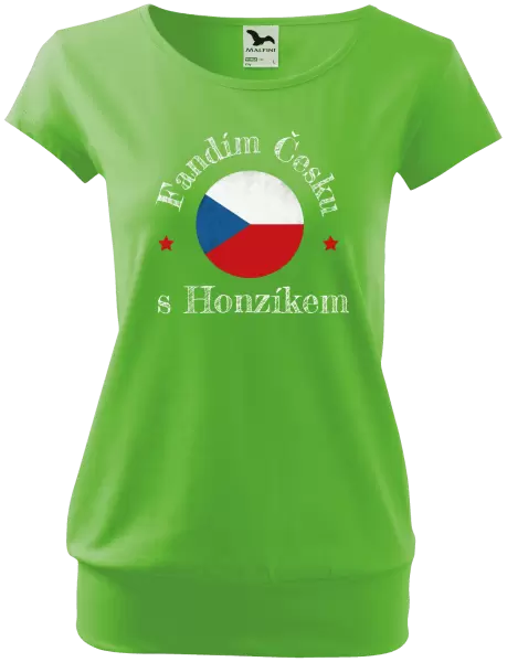 Dámské tričko Fandím Česku se jménem