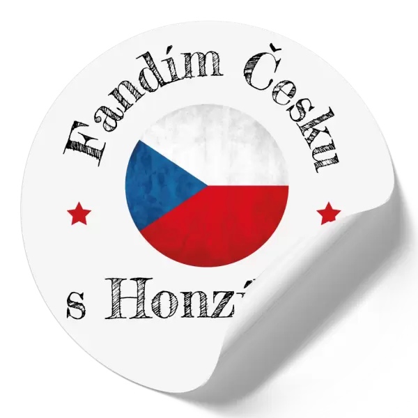 Samolepka Fandím Česku se jménem