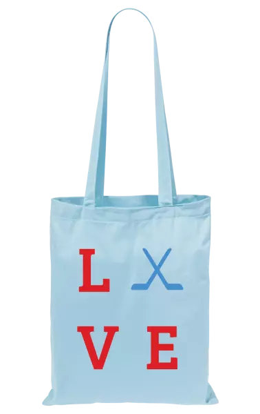 Látková taška Love - hokejky