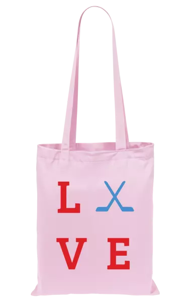 Látková taška Love - hokejky