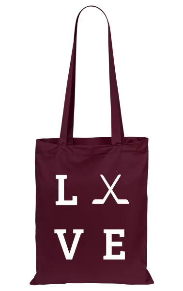 Látková taška Love - hokejky