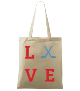 Látková taška Love - hokejky
