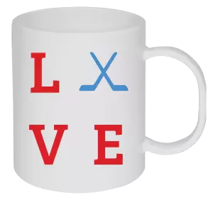 Plastový hrnek Love - hokejky