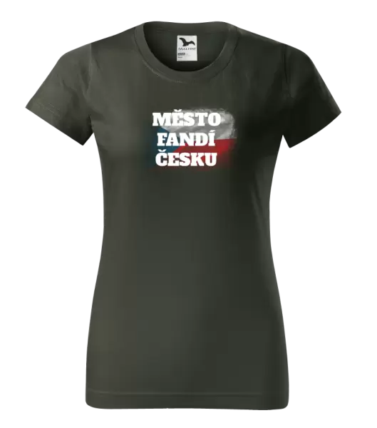 Dámské tričko Město fandí Česku - vlajka