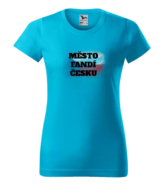 Dámské tričko Město fandí Česku - vlajka