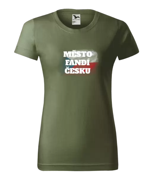 Dámské tričko Město fandí Česku - vlajka