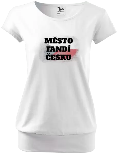 Dámské tričko Město fandí Česku - vlajka