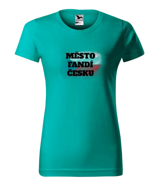Dámské tričko Město fandí Česku - vlajka