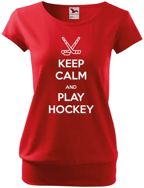 Dámské tričko Keep calm and play hockey
