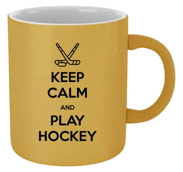 Metalický hrnek Keep calm and play hockey