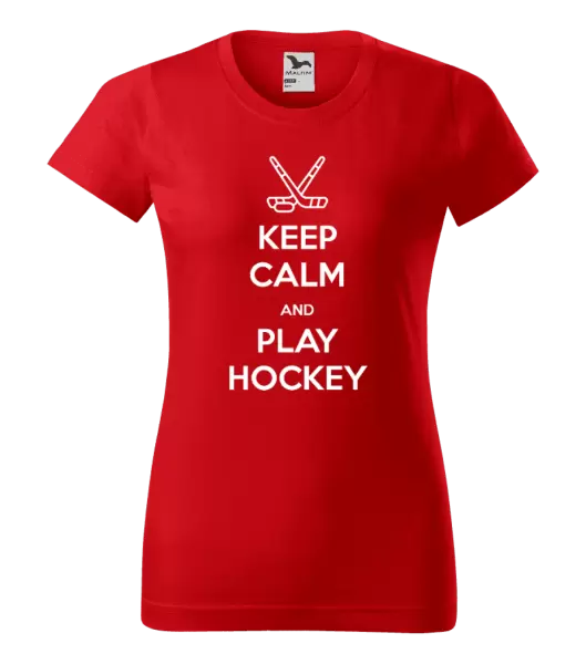 Dámské tričko Keep calm and play hockey