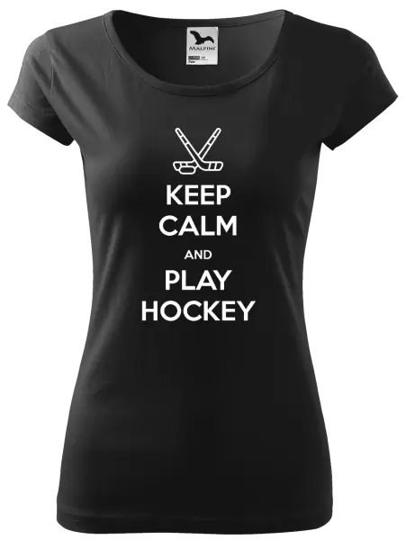 Dámské tričko Keep calm and play hockey