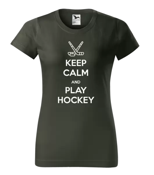 Dámské tričko Keep calm and play hockey