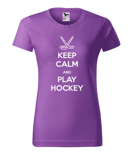 Dámské tričko Keep calm and play hockey