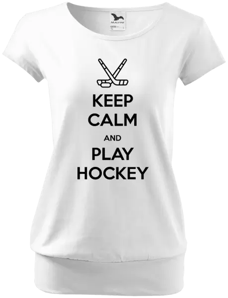 Dámské tričko Keep calm and play hockey