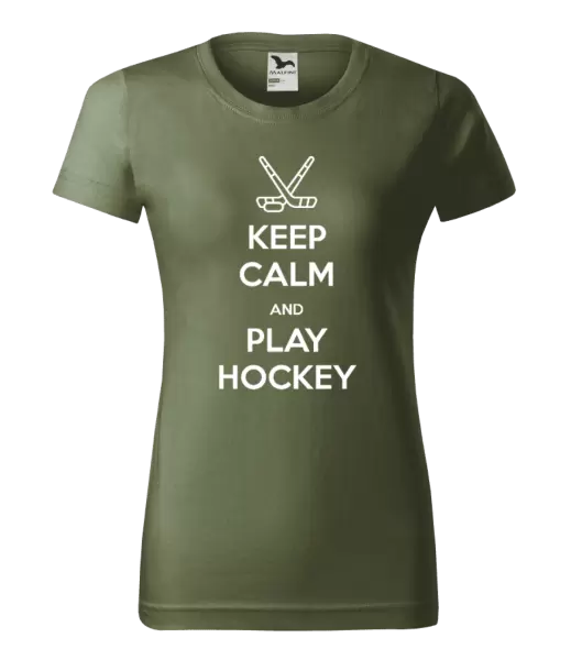Dámské tričko Keep calm and play hockey