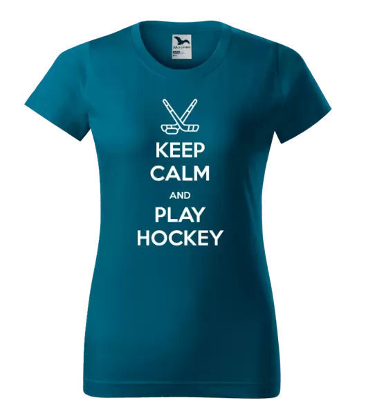Dámské tričko Keep calm and play hockey