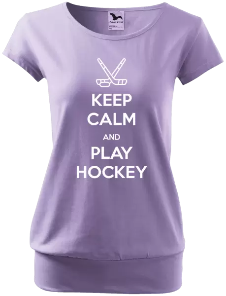 Dámské tričko Keep calm and play hockey