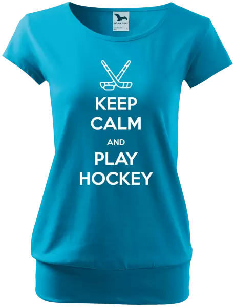 Dámské tričko Keep calm and play hockey