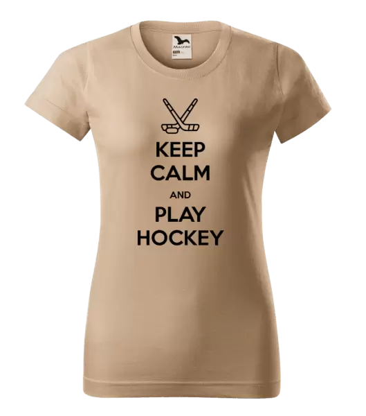 Dámské tričko Keep calm and play hockey