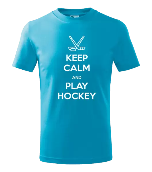 Dětské tričko Keep calm and play hockey