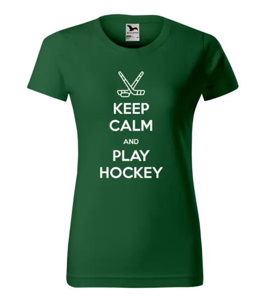 Dámské tričko Keep calm and play hockey