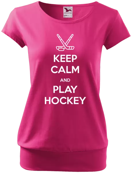 Dámské tričko Keep calm and play hockey