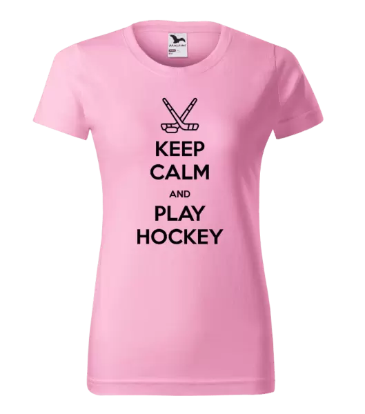 Dámské tričko Keep calm and play hockey