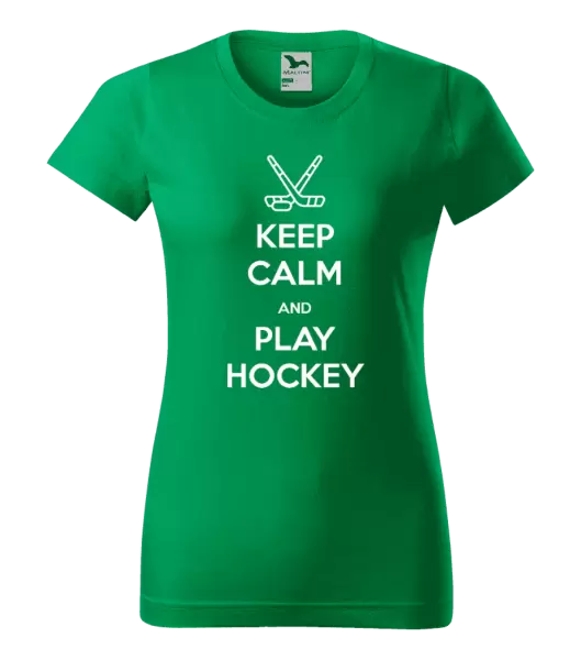 Dámské tričko Keep calm and play hockey