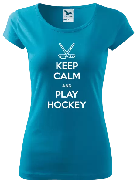 Dámské tričko Keep calm and play hockey