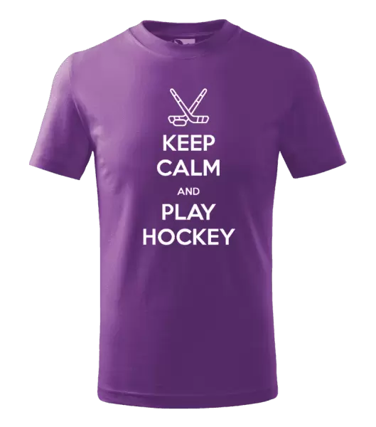 Dětské tričko Keep calm and play hockey