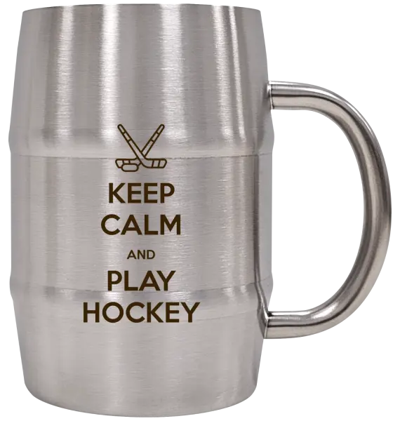 Nerezový chladicí půllitr Keep calm and play hockey