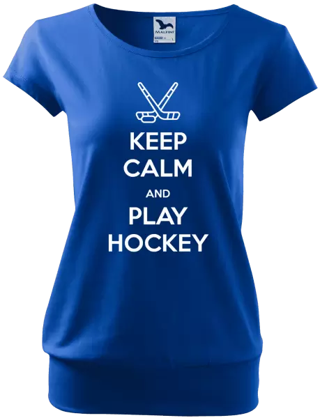 Dámské tričko Keep calm and play hockey